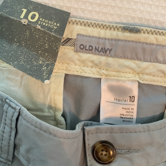 Old Navy stretchy lightweight soft  light blue/grey  color bootcut khakis pants - Picture 9 of 13